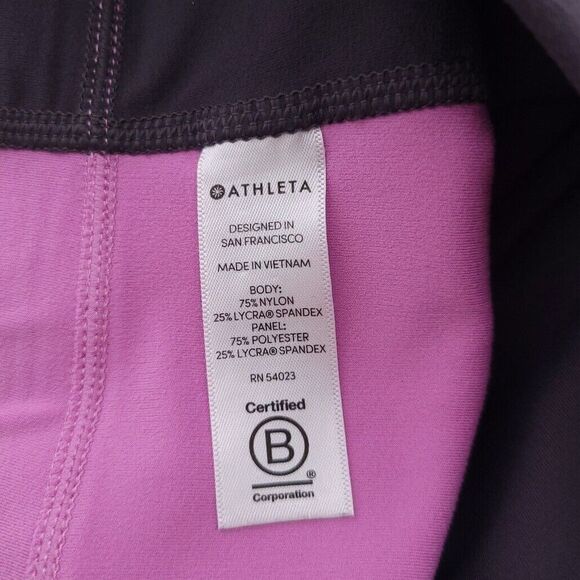 Athleta Yin 7/8 Tight Breathable Wicking Leggings Womens Small Pink Gray - Picture 10 of 10